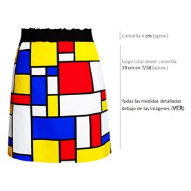 Mondrian ropa, falda corta