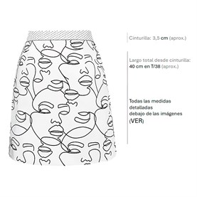 Mini falda mujer, caras y lunares. - 4